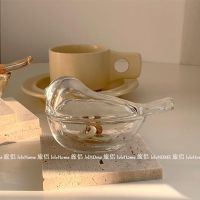 ins复古琥珀色小鸟玻璃收纳罐首饰收纳盒家居摆件vintage戒指项链 透明色小鸟