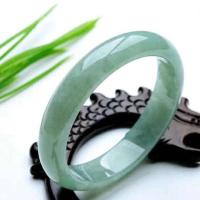 7真品A货翡翠色玉手镯女款天然浅绿冰种飘花玉镯子贵州翠玉镯子 内径53-54适合70-90斤