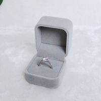 简约翻盖绒布项链吊坠手镯手链戒指首饰品盒子求婚珠宝礼盒单个小 灰色 戒指绒盒
