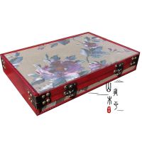 璎珞项圈首饰团扇旗袍盒中国风古风首饰饰品收纳盒汉服发饰收纳 白牡丹旗袍团扇盒 无垫子