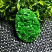 天然玉石新坑翡翠色凤戏牡丹吊坠挂件花开富贵鸟语花香项坠毛衣链 新翡翠色凤戏牡丹吊坠