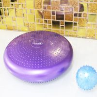 瑜伽平衡垫按摩球平衡练习盘成人脚腂康复训练软垫加厚儿童健身球 紫色平衡垫 无气泵 送小按摩球