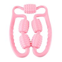 环形夹腿按摩器滚轮泡沫滚轴瘦小腿部肌肉消除放松瘦腿神器泡沫轴 五轮按摩无死角[粉色]