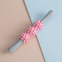 肌肉放松轴小腿按摩器滚腿棒按摩腿瘦腿神器滚轮学生狼牙棒瘦小腿 粉色按摩棒-硬