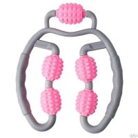 五轮按摩器肌肉消除型放松器材环形瘦腿神器滚轮滚轴棒按摩仪大号 大号五轮按摩器粉色