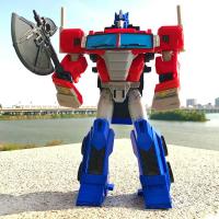 儿童变形机器人玩具男孩益智汽车模型百变合体擎天柱合金版超大号 23cm擎天战士