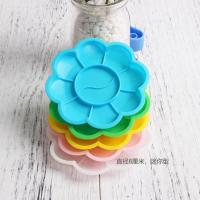 [10个]彩色调色盘梅花形调色碟小脚丫国画水粉水彩绘画颜料盘 直径8CM混色梅花调色盘(迷你) 10个装