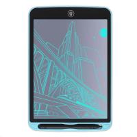 12寸液晶手写板彩色儿童写字板玩具无尘画板宝宝学写字备忘涂鸦板 单色屏+一键清除(蓝)