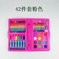 水彩笔套装彩铅蜡笔画画笔彩笔小学生画画套装颜色笔水彩笔24色 42粉色(送一画本)