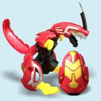 奇宝蛋神超大号变形恐龙蛋玩具提特拉轰霸王龙变形金刚恐龙玩具蛋 超大手动变形恐龙蛋-红色