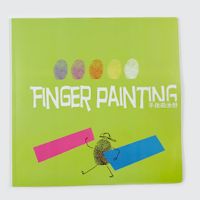 幼儿园手指画彩色印泥 儿童手掌画可水洗手指印画拓印台印章颜料 青色 普通画册