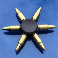 配铁盒火影吃鸡系列金属指尖陀螺edc手指陀螺指间成人解压玩具 青铜战地子弹-配铁盒