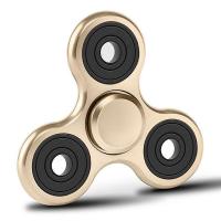 指尖陀螺 铝合金指尖螺旋创意盗梦空间edc 手指陀螺儿童减压玩具 金色(三角铝合金陀螺)