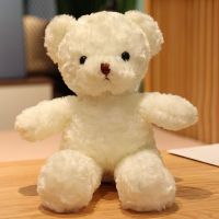 生日礼物送男女朋友闺蜜儿童小熊公仔玩偶泰迪熊娃娃抱枕毛绒玩具 白色--裸熊 30厘米+普通包装