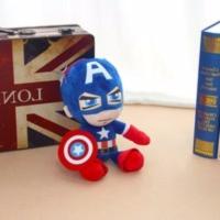 蜘蛛侠毛绒玩具公仔抱枕布娃娃玩偶布偶卡通睡觉大号生日礼物男 美国队长 全长25厘米