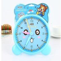 小朋友3-12岁闹钟手拨学习钟表模型 小学生模拟时间表教具 大号钟表教具蓝色