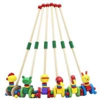 婴幼儿学步车手推车动物儿童木质轻便宝宝小推车玩具6-7-18个月 猫咪