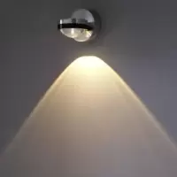 led壁灯床头灯后现代简约水晶壁灯客厅电视背景墙店铺装饰壁灯 暖白光 单面款1W