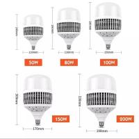 led灯泡超亮节能工程灯泡e27E40大功率仓库工厂车间厂房照明灯泡 E27家用灯头50瓦