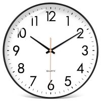 巴科达静音挂钟创意时尚石英钟简约时钟客厅卧室钟表现代家庭挂表 (细体)黑 清仓款(约21厘米)