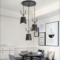 现代简约餐厅灯吊灯三头北欧马卡龙创意灯具温馨家用饭厅铁艺灯饰 不带灯泡 圆盘白色五叶花款