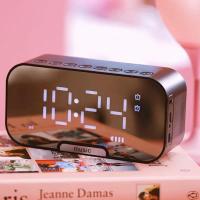 蓝牙音箱闹钟学生用简约宿舍小女生可爱卧室床头静音夜光声音超大 黑色/双闹钟+温度+手机支架+收音机 标准版(1400毫安