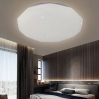 圆形主卧室星空吸顶灯阳台客厅灯创意灯饰房间轻奢现代灯具 钻石 直径40厘米48瓦三色