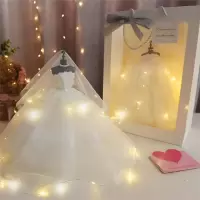 婚纱模型生日毕业礼物送女生闺蜜创意礼盒花束女朋友特别有意义 尊享版(婚纱+礼袋+暖灯+饰品)