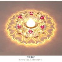 筒灯天花灯家用个馨水晶灯过道灯走廊灯玄关灯七彩射灯创意吸顶灯 3瓦暖光+暖光 暗装