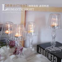 新款上市古典复古欧式台灯蜡烛烛台 家居婚庆浪漫玻璃工艺品摆件 台灯蜡烛十只装