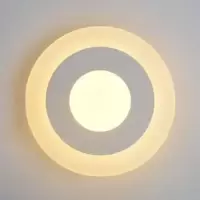 现代简约LED壁灯笑脸卧室床头壁灯客厅电视背景过道楼梯墙壁灯具 圆形12CM 暖白