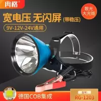 12V灯头外接电瓶大光斑强光LED头灯超亮防水户外照鱼夜钓黄光矿灯 散光200W（铝壳不带稳压）白光