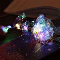 生日礼物女生情侣求婚表白礼物花圣诞节彩灯摆件星空仿真玫瑰花束 浪漫串灯(星空礼盒包装)收藏优先发