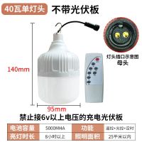 太阳能灯头单卖6v家用室内照明灯超亮太阳能庭院灯感应灯组装配件 太阳能灯头(只有灯)没有太阳能板子 40瓦[光控+遥控+