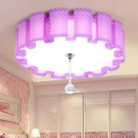温馨浪漫小卧室田园圆形led吸顶书房间灯阳台玄关过道走廊入户灯 紫色直径30厘米18W白光