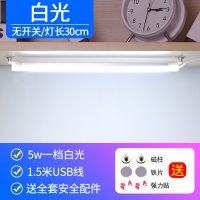 台灯护眼学习酷毙灯大学生寝室神器宿舍神灯ledUSB充电床头小台灯 无开关[白光较暗] [USB款+1.8米线]