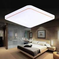 led吸顶灯正方形大气客厅灯 简约现代卧室灯阳台过道灯厨房工程灯 金线款 22*22厘米LED24瓦白光