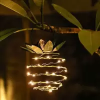 太阳能灯户外灯家用庭院灯防水挂灯菠萝灯花园别墅装饰灯 单个装