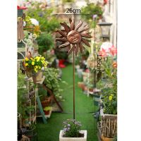 防水户外太阳能灯室外庭院灯花园景观灯风车装饰布置院子草坪灯 太阳铁艺风车