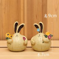 创意家居客厅房间卧室装饰品摆件送女朋友闺蜜生日礼物女生毕业礼 大蒜兔.小号一对