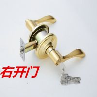 分左右锌合金室内门锁卧室木门把手锁金色执手锁 带钥匙6893 金色把手右开门 60#短舌(5公分锁舌)