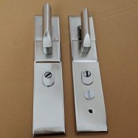 防盗门锁大门锁门把手拉手工程门拉手家用锁具 通用不分左右自己固定方向 5CM单活外固定内下压