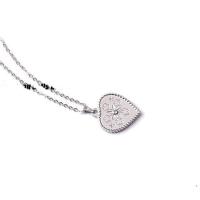 锁头项链锁骨链桃心项链hip-pop嘻哈心形锁链ins蹦迪爱心choker潮 双面桃心小花细链(带扣头)45CM