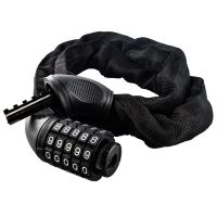 自行车锁防盗密码锁山地车电动车链条锁摩托电瓶车链子锁单车链锁 普通款0.6米(五位密码锁)
