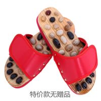【送按摩器】鹅卵石足疗穴位保健浴卧室内家居家按摩凉拖鞋男女夏 鹅卵石（特价款）红色 35（225mm）