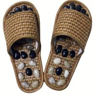 按摩拖鞋男女鹅卵石足底脚底按摩拖鞋按摩器穴位家居足疗保健鞋 20-21一只无石适合19-18单只