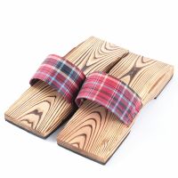 鬼灭之刃COS木屐人字拖男潮木拖鞋凉拖夹脚情侣木屐学生古风鞋 柳木套男士红色 42(适合41-42)