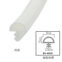 卡槽式木门缝隔音条密封条静音防撞条防风胶条门框房门消音门封条 半圆B009(硅胶白色) 5米