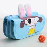 猫太子儿童萌兔小希大容量笔袋 中小学生笔袋韩款简约女生儿童密码锁文具盒女孩帆布文具铅笔袋韩版收纳袋学生学习文具用品 天蓝