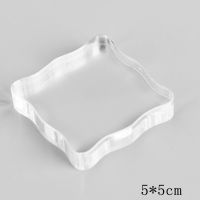 水晶高清DIY工具印章手柄日记印章配件 亚克力板大号小号透明印章 5x5cm透明手柄